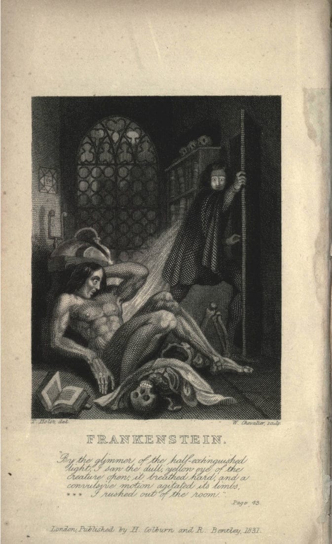 Frankenstein et son monstre, 1831